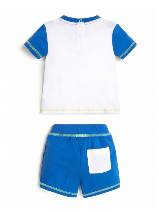 Grynai Baltas Guess Lounge Bear Marškinėlių Ir šortų Komplektas (3-18m)