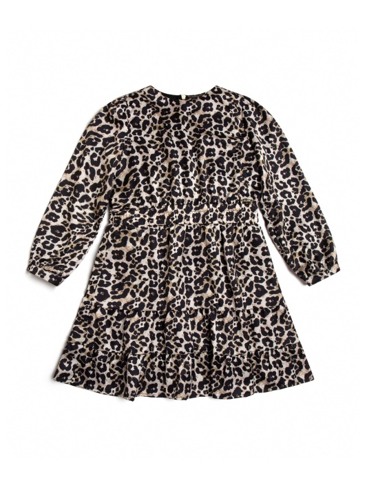 Satininė Leopardo Suknelė (7-16) P899 Spėjimas