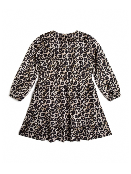 Satininė Leopardo Suknelė (7-16) P899 Spėjimas