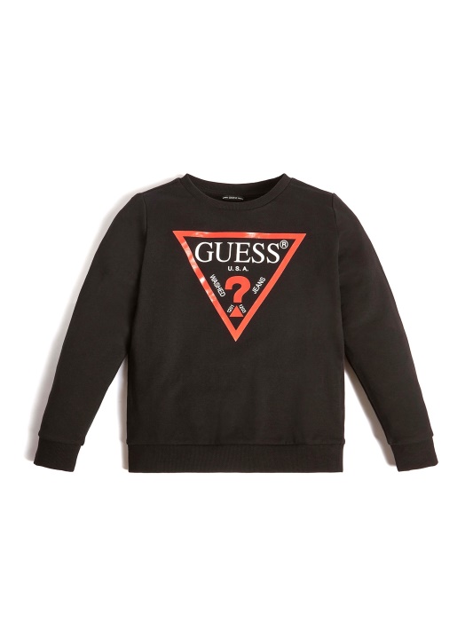 Jet Juodas Guess Eco Core Logotipo Megztinis (7-14)